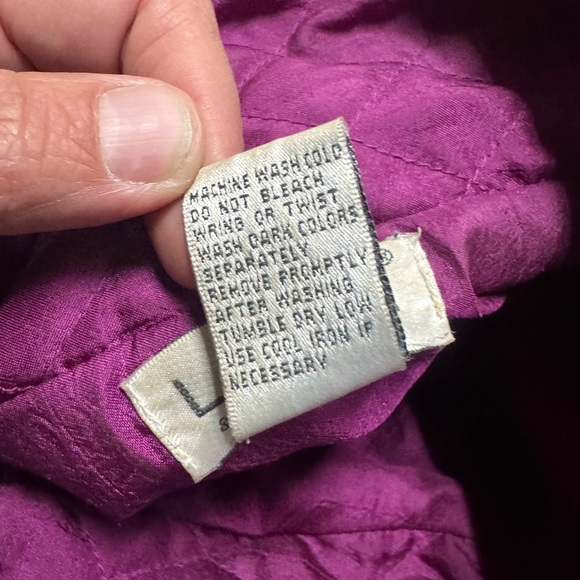 Vintage 80s Lavon Women’s L Quilted Paisley Print Zip Jacket Magenta Liner - Picture 8 of 8